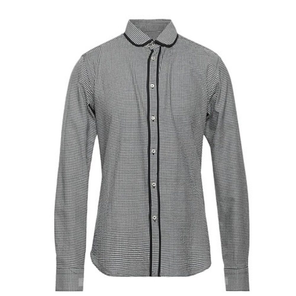 Men's Liberty Rose Black and White Check Button Up Shirt Size Medium (16/41)